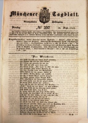 Münchener Tagblatt Dienstag 16. September 1845