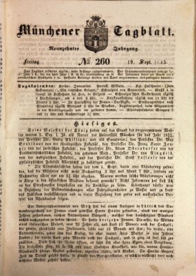 Münchener Tagblatt Freitag 19. September 1845