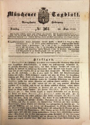 Münchener Tagblatt Samstag 20. September 1845