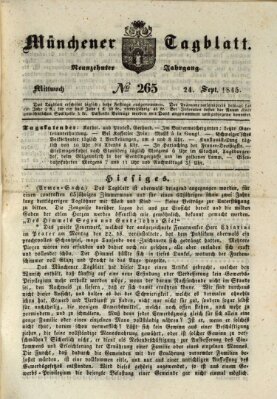 Münchener Tagblatt Mittwoch 24. September 1845