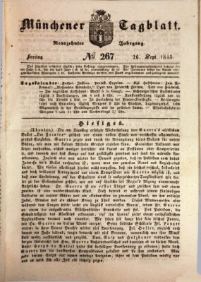 Münchener Tagblatt Freitag 26. September 1845