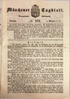 Münchener Tagblatt Samstag 4. Oktober 1845