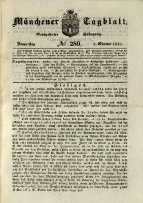 Münchener Tagblatt Donnerstag 9. Oktober 1845