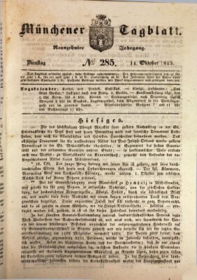 Münchener Tagblatt Dienstag 14. Oktober 1845