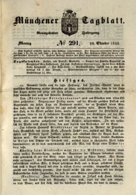 Münchener Tagblatt Montag 20. Oktober 1845