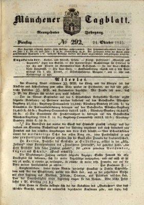 Münchener Tagblatt Dienstag 21. Oktober 1845