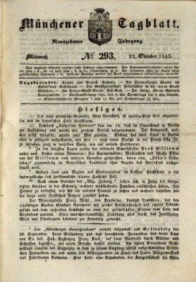 Münchener Tagblatt Mittwoch 22. Oktober 1845