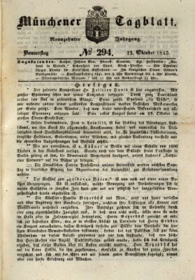 Münchener Tagblatt Donnerstag 23. Oktober 1845