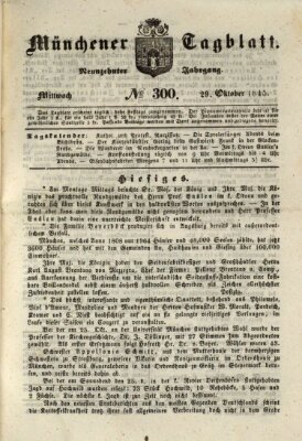 Münchener Tagblatt Mittwoch 29. Oktober 1845