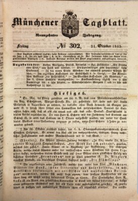 Münchener Tagblatt Freitag 31. Oktober 1845