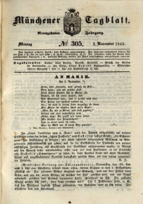 Münchener Tagblatt Montag 3. November 1845