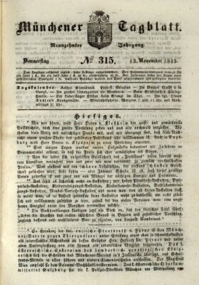 Münchener Tagblatt Donnerstag 13. November 1845