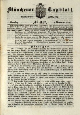 Münchener Tagblatt Samstag 15. November 1845