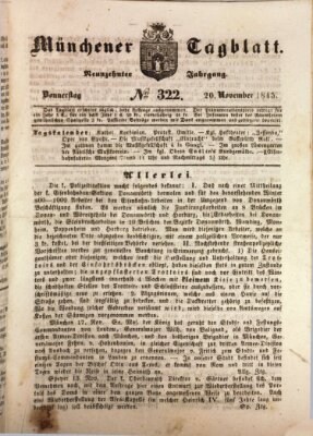 Münchener Tagblatt Donnerstag 20. November 1845