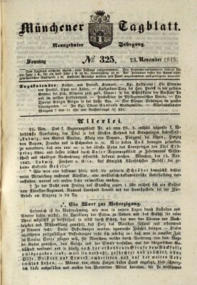 Münchener Tagblatt Sonntag 23. November 1845