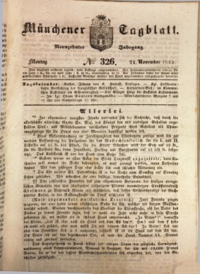 Münchener Tagblatt Montag 24. November 1845