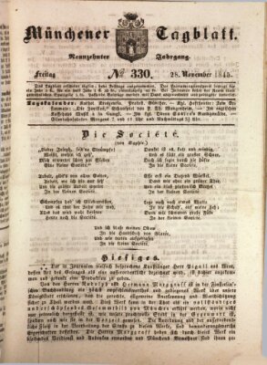 Münchener Tagblatt Freitag 28. November 1845