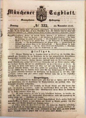 Münchener Tagblatt Sonntag 30. November 1845