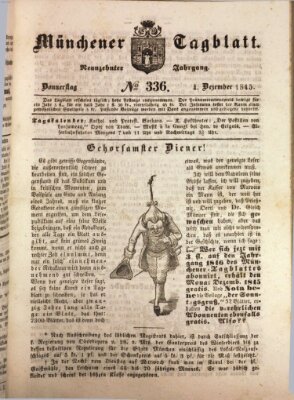 Münchener Tagblatt Donnerstag 4. Dezember 1845