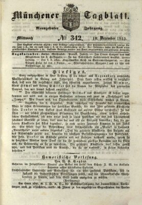 Münchener Tagblatt Mittwoch 10. Dezember 1845