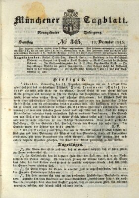 Münchener Tagblatt Samstag 13. Dezember 1845