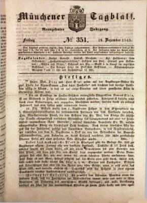 Münchener Tagblatt Freitag 19. Dezember 1845