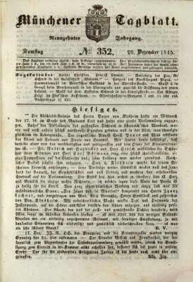 Münchener Tagblatt Samstag 20. Dezember 1845