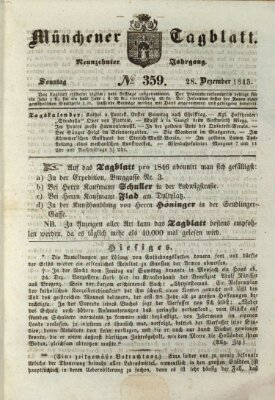 Münchener Tagblatt Sonntag 28. Dezember 1845