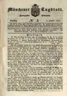 Münchener Tagblatt Samstag 3. Januar 1846