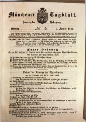 Münchener Tagblatt Montag 5. Januar 1846