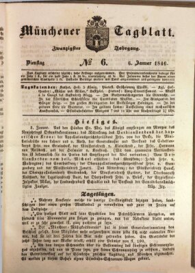 Münchener Tagblatt Dienstag 6. Januar 1846