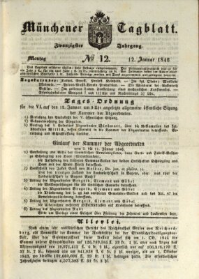 Münchener Tagblatt Montag 12. Januar 1846