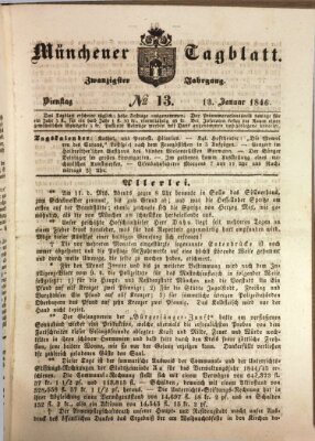 Münchener Tagblatt Dienstag 13. Januar 1846