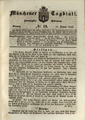 Münchener Tagblatt Sonntag 18. Januar 1846