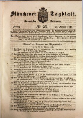 Münchener Tagblatt Freitag 23. Januar 1846