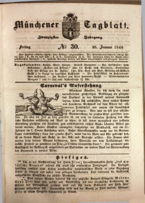 Münchener Tagblatt Freitag 30. Januar 1846