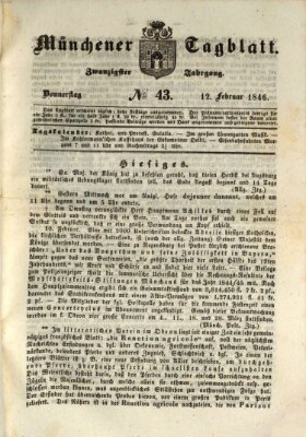 Münchener Tagblatt Donnerstag 12. Februar 1846