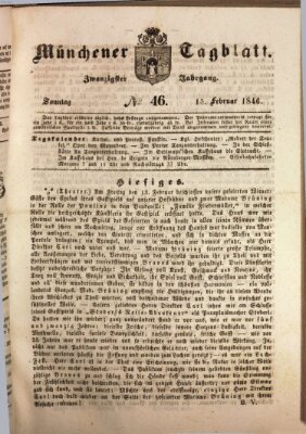 Münchener Tagblatt Sonntag 15. Februar 1846