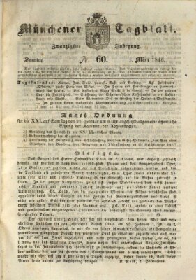 Münchener Tagblatt Sonntag 1. März 1846