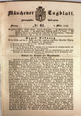 Münchener Tagblatt Montag 2. März 1846