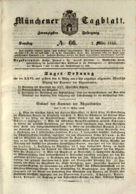 Münchener Tagblatt Samstag 7. März 1846