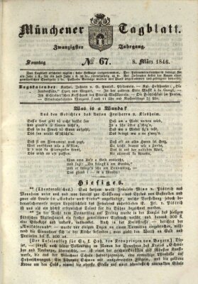 Münchener Tagblatt Sonntag 8. März 1846