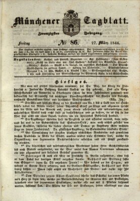 Münchener Tagblatt Freitag 27. März 1846