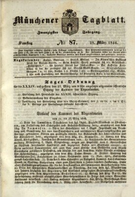 Münchener Tagblatt Samstag 28. März 1846