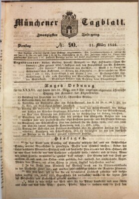 Münchener Tagblatt Dienstag 31. März 1846