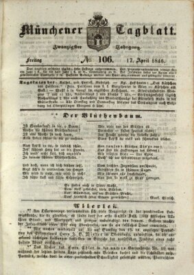 Münchener Tagblatt Freitag 17. April 1846