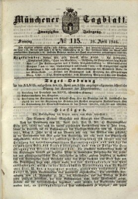 Münchener Tagblatt Sonntag 26. April 1846