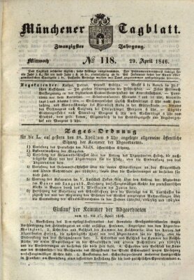 Münchener Tagblatt Mittwoch 29. April 1846