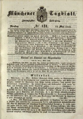 Münchener Tagblatt Dienstag 12. Mai 1846