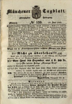 Münchener Tagblatt Mittwoch 10. Juni 1846